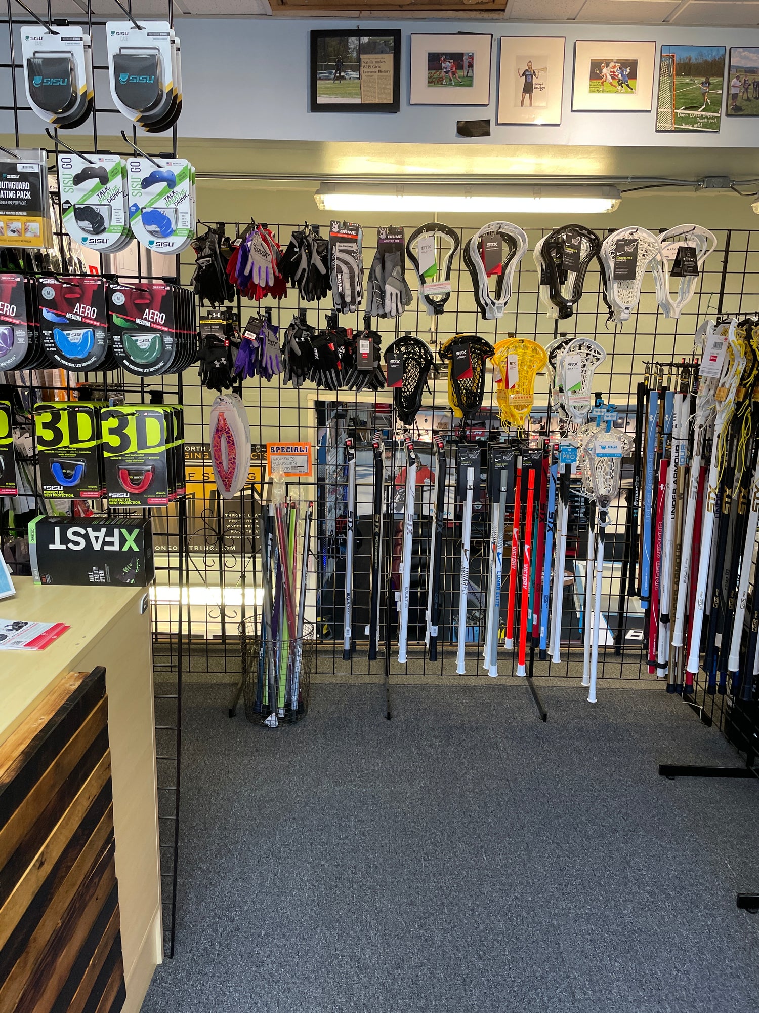 Our gear for lacrosse available at our stores.