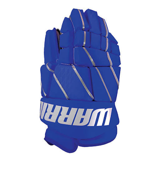 A blue lacrosse glove.