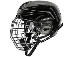 A black lacrosse helmet.
